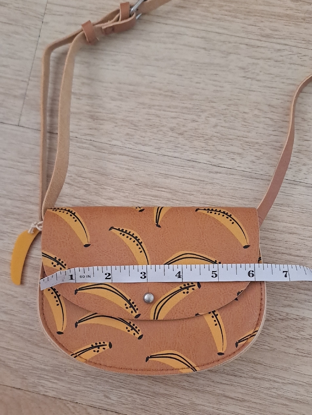 Zara Tan Banana Print Kids Crossbody Bag - Picture 4 of 7